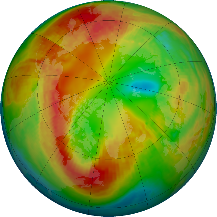 Arctic ozone map for 14 February 2003